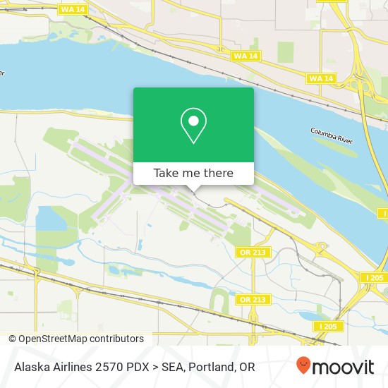 Mapa de Alaska Airlines 2570 PDX > SEA