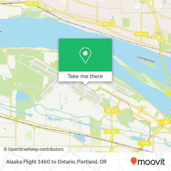 Alaska Flight 3460 to Ontario map