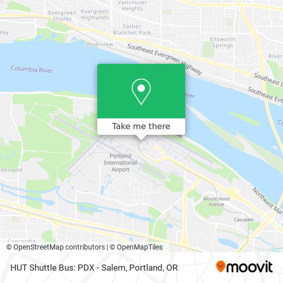 Mapa de HUT Shuttle Bus: PDX - Salem