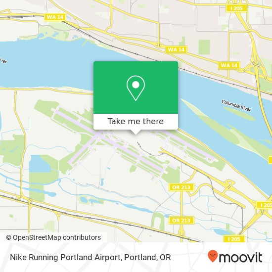 Mapa de Nike Running Portland Airport