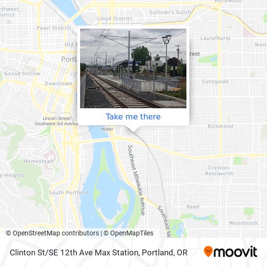 Clinton St / SE 12th Ave Max Station map