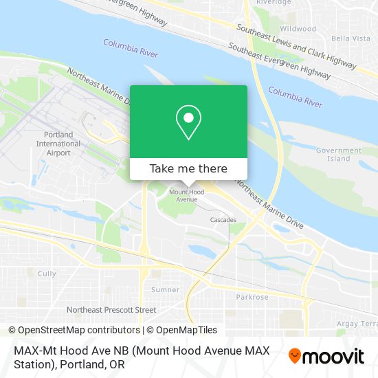 MAX-Mt Hood Ave NB (Mount Hood Avenue MAX Station) map