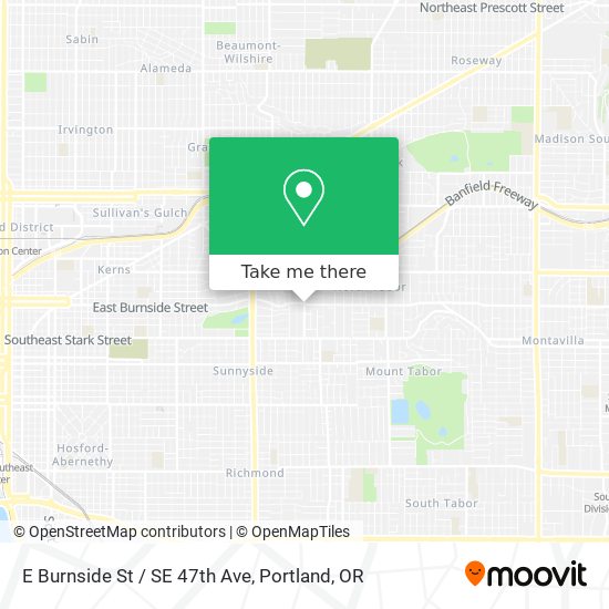 E Burnside St / SE 47th Ave map