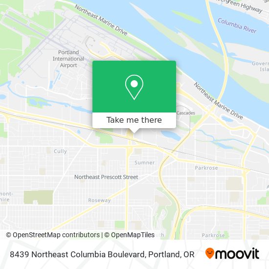 8439 Northeast Columbia Boulevard map