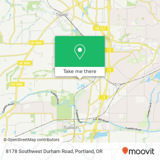 8178 Southwest Durham Road map
