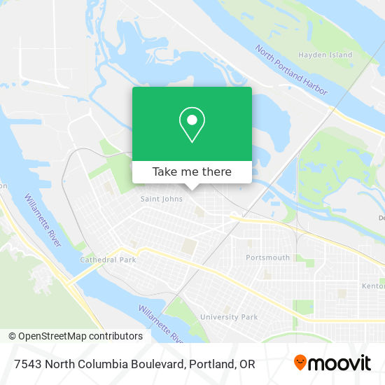 Mapa de 7543 North Columbia Boulevard