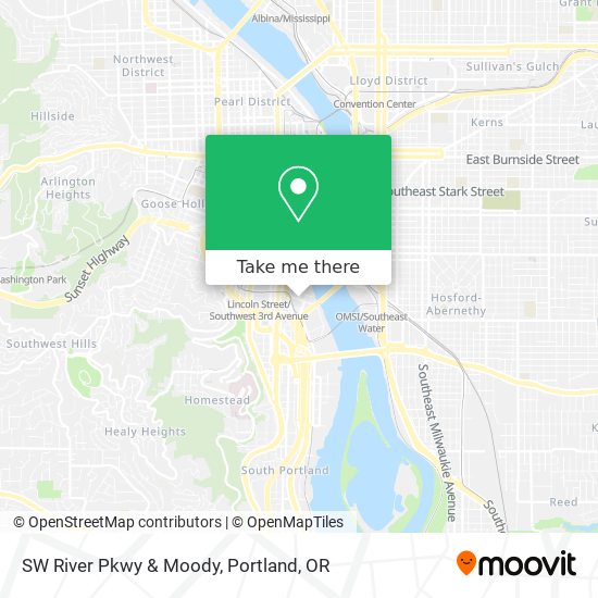 SW River Pkwy & Moody map