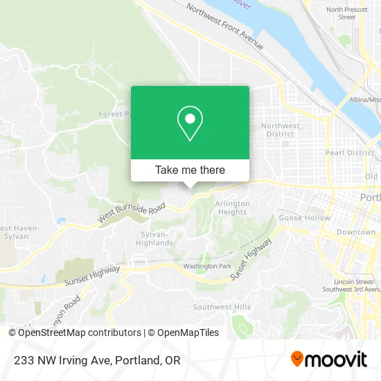 233 NW Irving Ave map