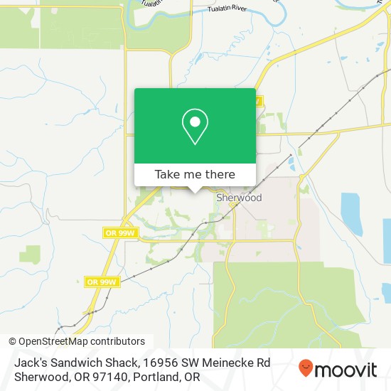 Mapa de Jack's Sandwich Shack, 16956 SW Meinecke Rd Sherwood, OR 97140