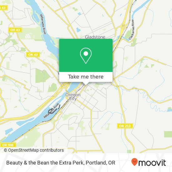 Mapa de Beauty & the Bean the Extra Perk, 1400 Washington St Oregon City, OR 97045
