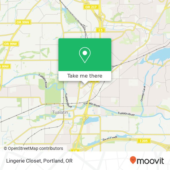 Mapa de Lingerie Closet, 7459 SW Bridgeport Rd Portland, OR 97224