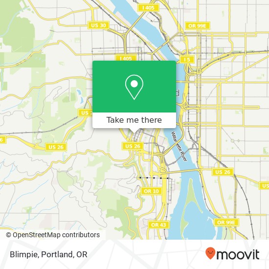 Mapa de Blimpie, 1923 SW 6th Ave Portland, OR 97201