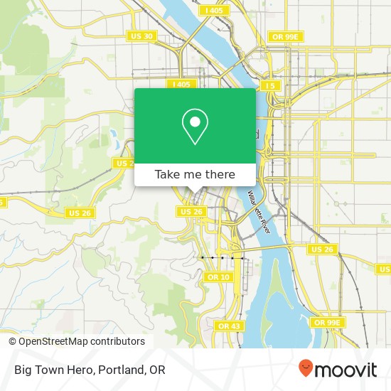 Mapa de Big Town Hero, 1923 SW 6th Ave Portland, OR 97201