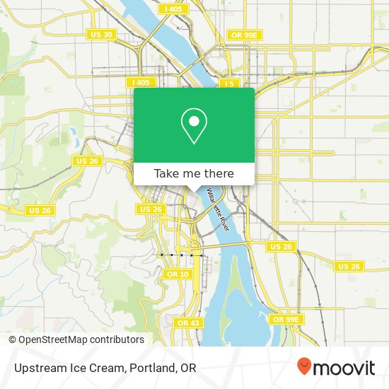 Mapa de Upstream Ice Cream, 0315 SW Montgomery St Portland, OR 97201