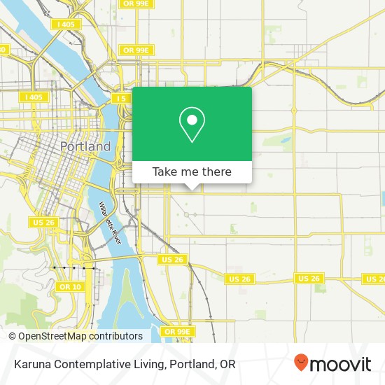 Mapa de Karuna Contemplative Living, 1725 SE Hawthorne Blvd Portland, OR 97214