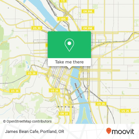 Mapa de James Bean Cafe, 110 SW Yamhill St Portland, OR 97204