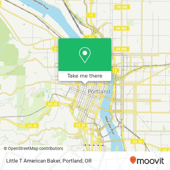 Mapa de Little T American Baker, 1022 W Burnside St Portland, OR 97209