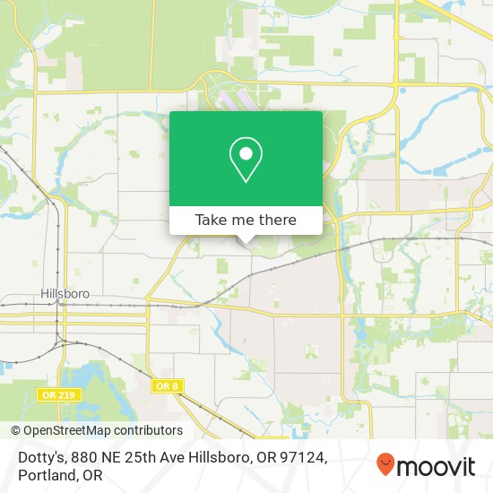Mapa de Dotty's, 880 NE 25th Ave Hillsboro, OR 97124