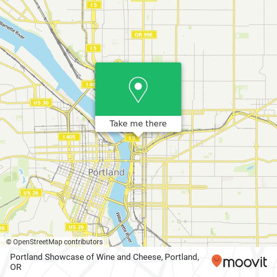 Portland Showcase of Wine and Cheese map