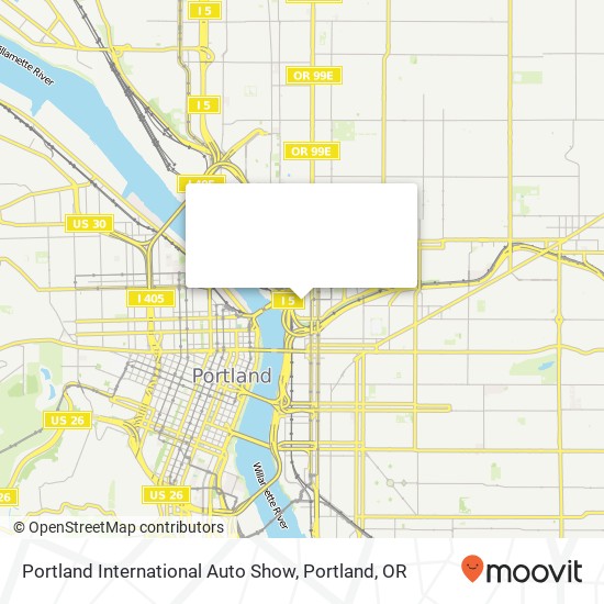 Portland International Auto Show map