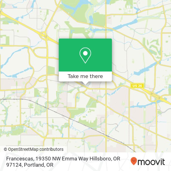 Mapa de Francescas, 19350 NW Emma Way Hillsboro, OR 97124
