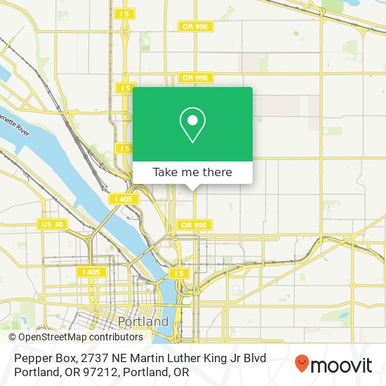 Mapa de Pepper Box, 2737 NE Martin Luther King Jr Blvd Portland, OR 97212