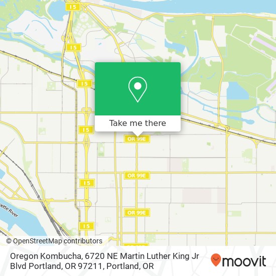 Mapa de Oregon Kombucha, 6720 NE Martin Luther King Jr Blvd Portland, OR 97211