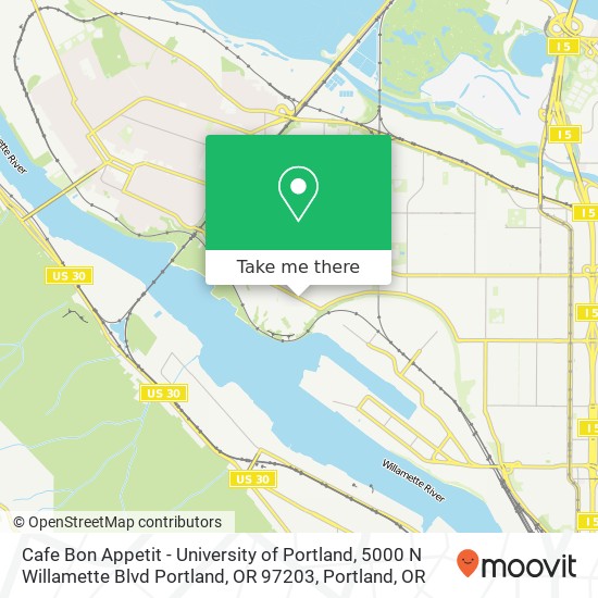 Cafe Bon Appetit - University of Portland, 5000 N Willamette Blvd Portland, OR 97203 map