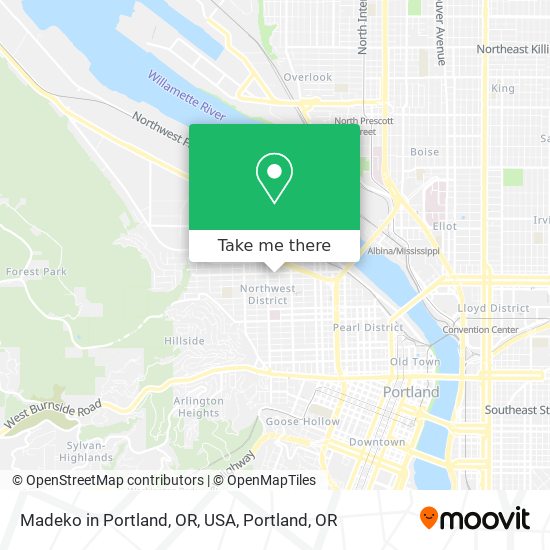 Mapa de Madeko in Portland, OR, USA