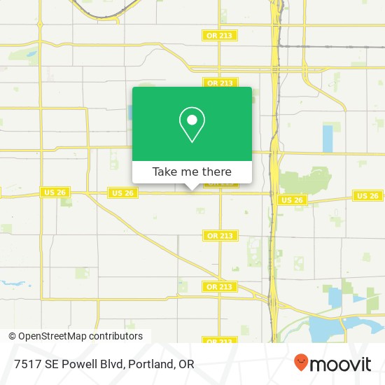 Mapa de 7517 SE Powell Blvd
