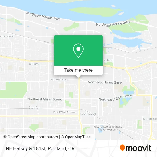 NE Halsey & 181st map