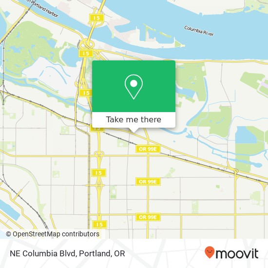 NE Columbia Blvd map