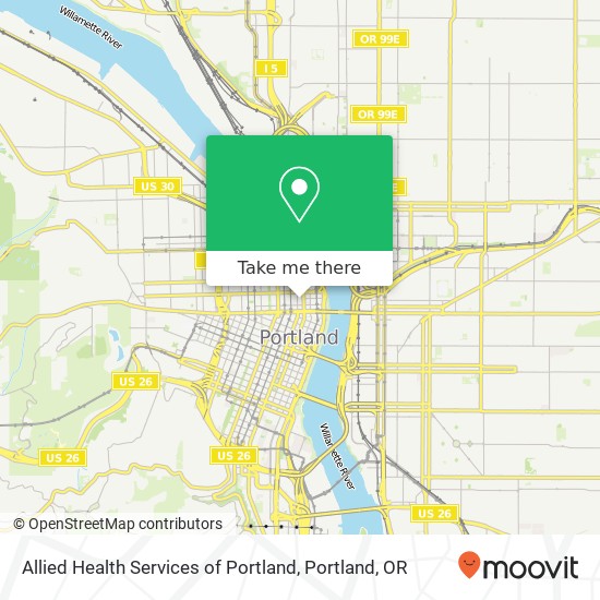 Allied Health Services of Portland map