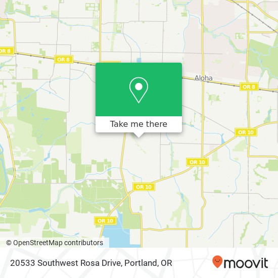 20533 Southwest Rosa Drive map