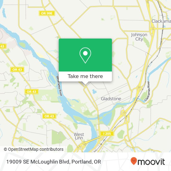 Mapa de 19009 SE McLoughlin Blvd
