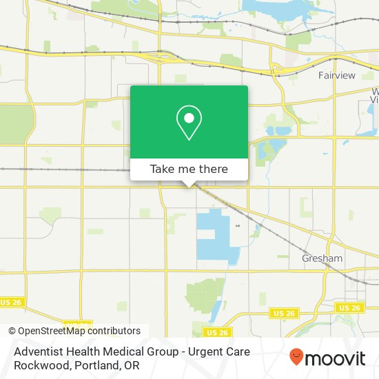 Mapa de Adventist Health Medical Group - Urgent Care Rockwood