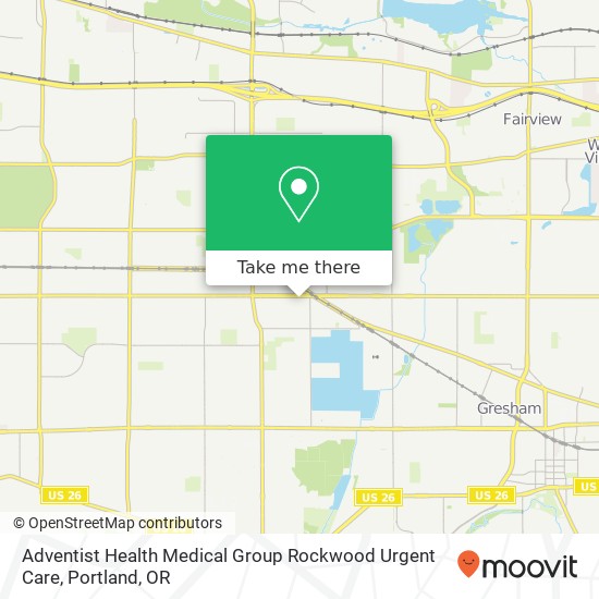 Mapa de Adventist Health Medical Group Rockwood Urgent Care