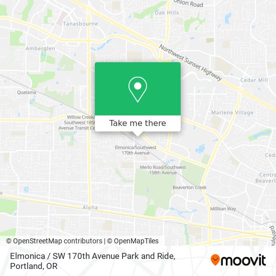 Elmonica / SW 170th Avenue Park and Ride map