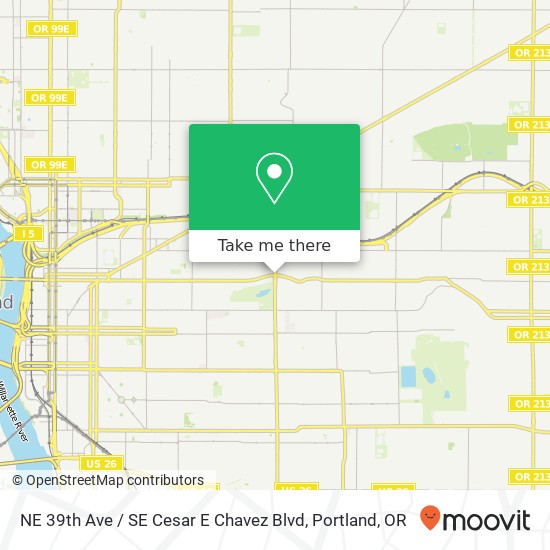 NE 39th Ave / SE Cesar E Chavez Blvd map
