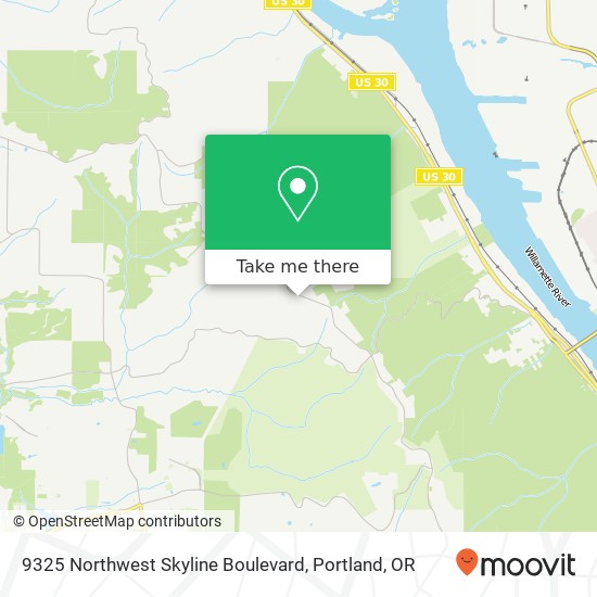 Mapa de 9325 Northwest Skyline Boulevard