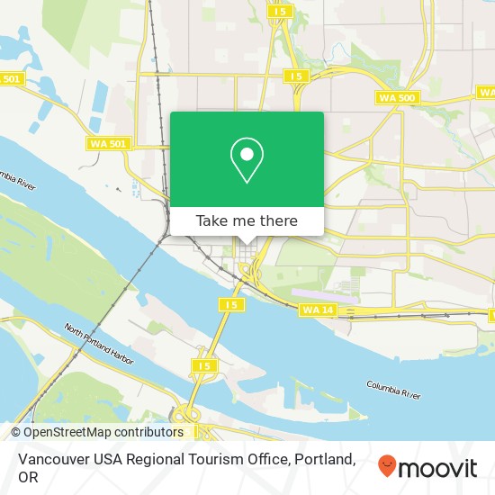 Mapa de Vancouver USA Regional Tourism Office