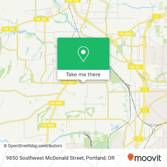 Mapa de 9850 Southwest McDonald Street
