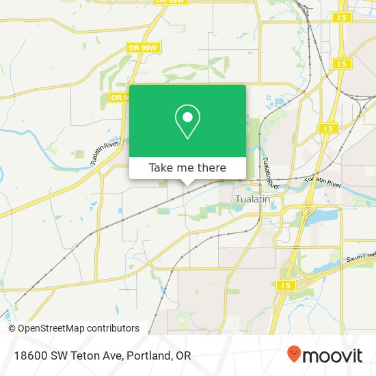 Mapa de 18600 SW Teton Ave