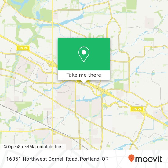 16851 Northwest Cornell Road map