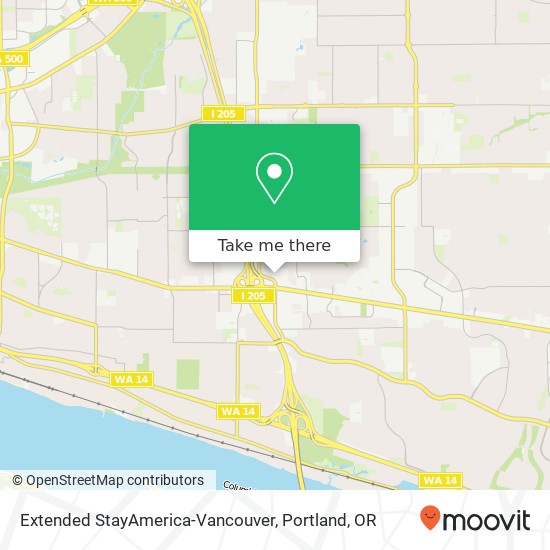 Extended StayAmerica-Vancouver map