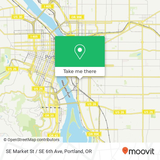 SE Market St / SE 6th Ave map