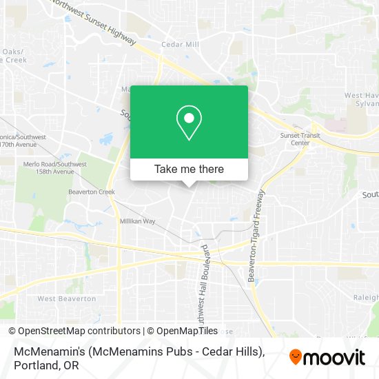 McMenamin's (McMenamins Pubs - Cedar Hills) map