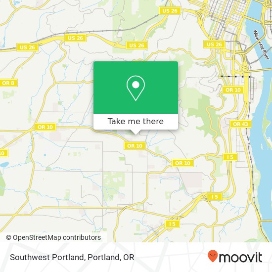 Mapa de Southwest Portland