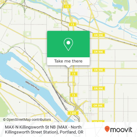 MAX-N Killingsworth St NB (MAX - North Killingsworth Street Station) map