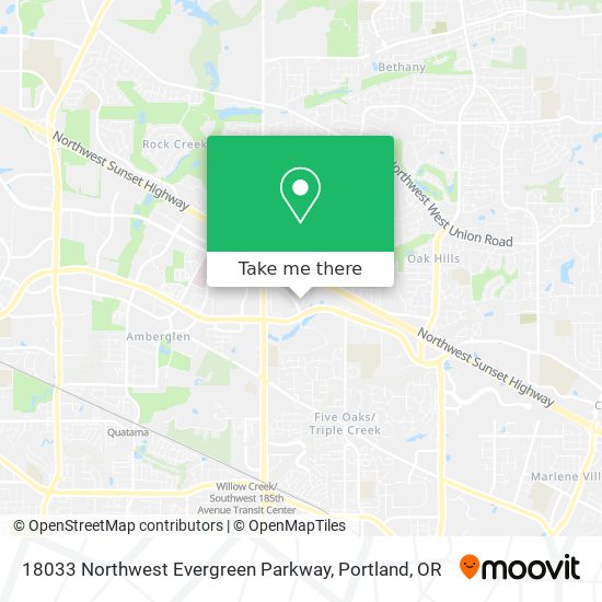18033 Northwest Evergreen Parkway map